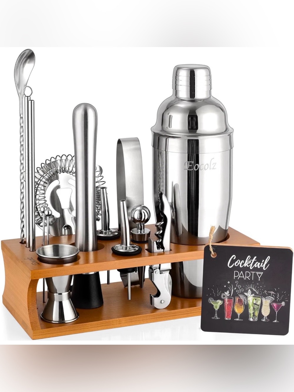 New in box: 17 piece BLACK Cocktail Shaker Bar Set